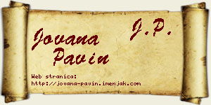 Jovana Pavin vizit kartica
